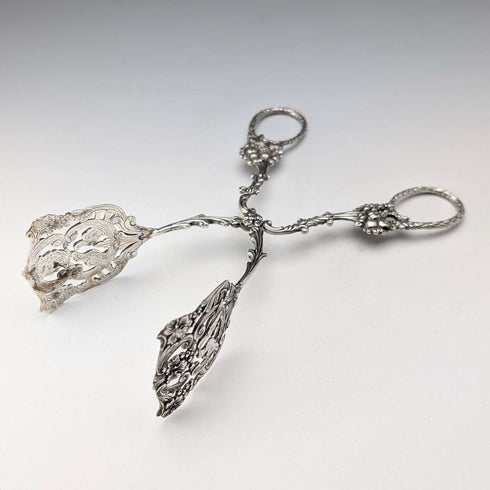 Circa 1900 German antique 835 silver cake tongs