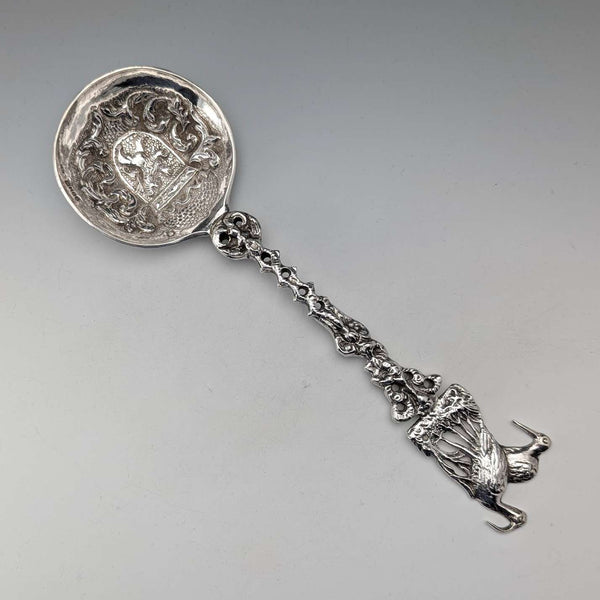 1904年 英国アンティーク 純銀製 浮彫装飾 大型スプーン Samuel Boyce