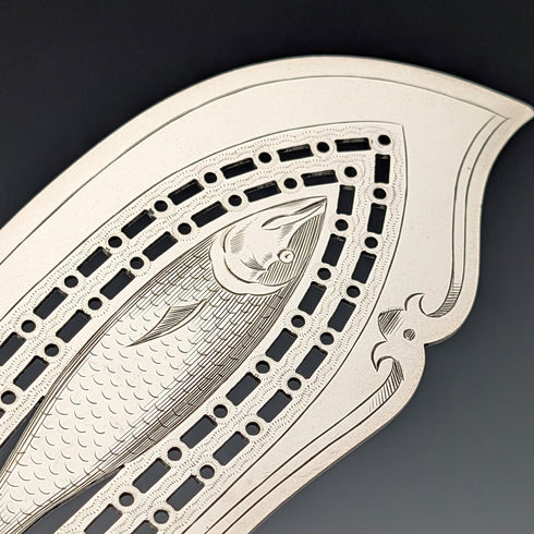 Antique British silver plate fish server pair, circa 1895, Mappin & Webb