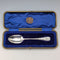 1909 British antique sterling silver Christening spoon by John Round & Son, in case
