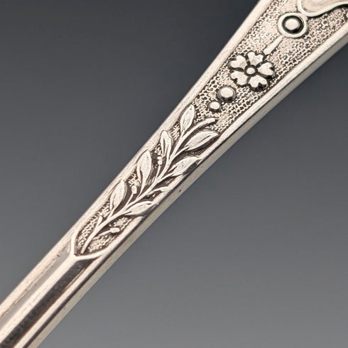 1909 British antique sterling silver Christening spoon by John Round & Son, in case