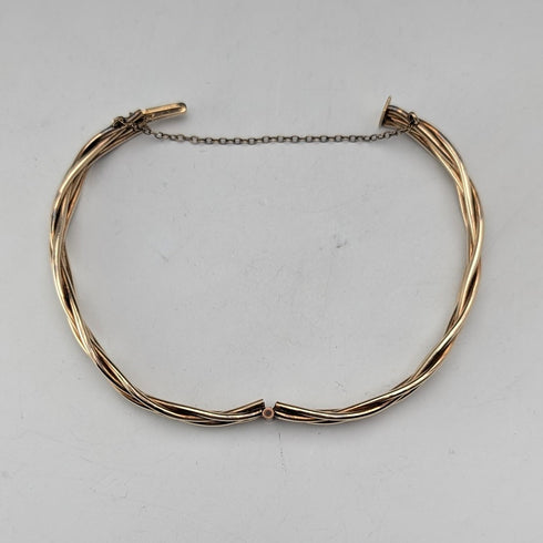 British vintage 10ct rolled gold bracelet with twisted design