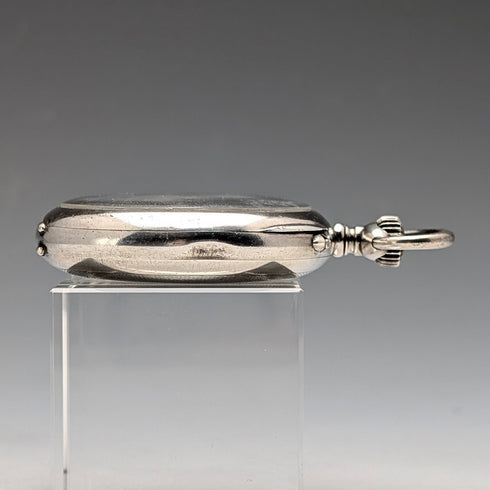 Circa 1911 Antique Longines Pocket Watch, Pure Silver Open Face, In Good Working Condition