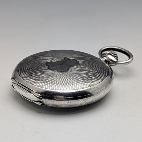 Circa 1911 Antique Longines Pocket Watch, Pure Silver Open Face, In Good Working Condition