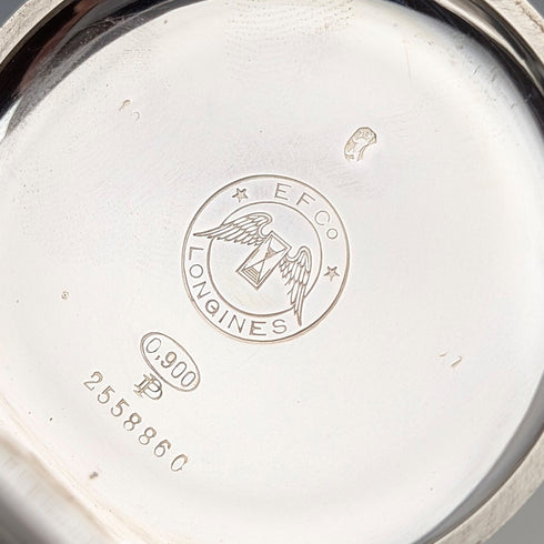 Circa 1911 Antique Longines Pocket Watch, Pure Silver Open Face, In Good Working Condition