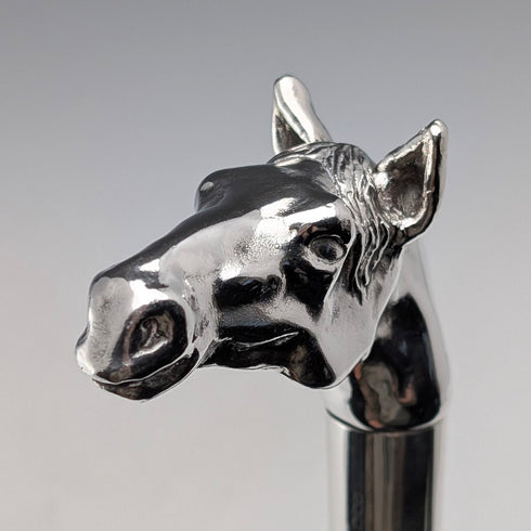 1995 年英國復古黑軸純銀馬頭柄手杖 92 厘米