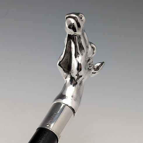 1995 年英國復古黑軸純銀馬頭柄手杖 92 厘米