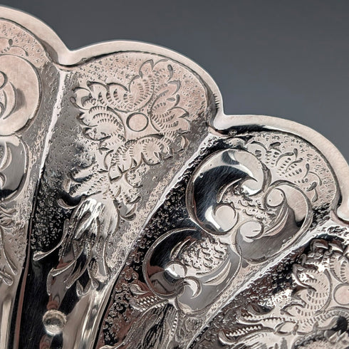 1978年 英国ヴィンテージ 純銀製 シェル型脚付きディッシュ 124g David Hollander&Son