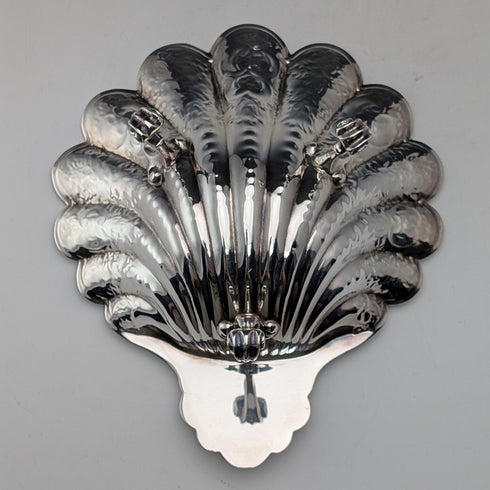 1978年 英国ヴィンテージ 純銀製 シェル型脚付きディッシュ 124g David Hollander&Son