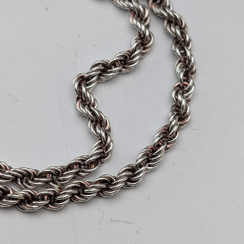 ヴィンテージ ラブラドライト&純銀 ペンダント 純銀極太ネックレス付き