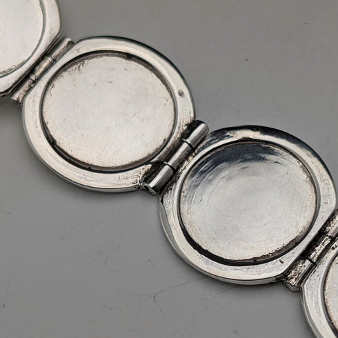 Vintage sterling silver expandable photo pendant with thick sterling silver necklace, 47g