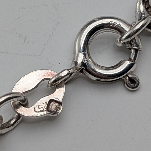 Vintage sterling silver expandable photo pendant with thick sterling silver necklace, 47g