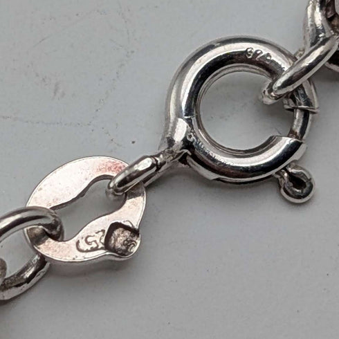 Vintage sterling silver expandable photo pendant with thick sterling silver necklace, 47g
