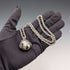 Vintage sterling silver expandable photo pendant with thick sterling silver necklace, 47g