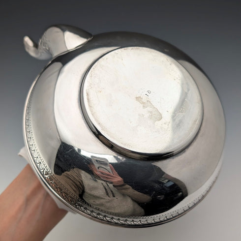 英国アンティーク シルバープレート製 ティーケトル ケルト風彫刻