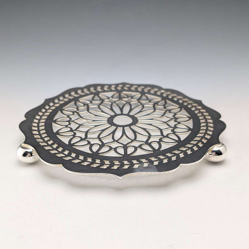 復古英國銀盤三腳架,Trivet,Man Co