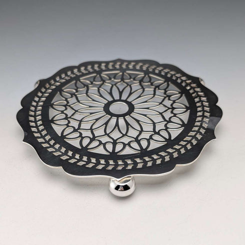 復古英國銀盤三腳架,Trivet,Man Co