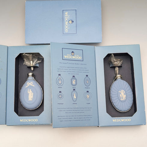 British Vintage Wedgwood Jasperware Perfume Bottle Pair in Paper Box