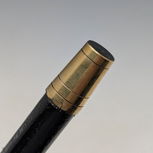 1897 年英國古董黑軸 L 型牛角柄純銀裝飾手杖 84 厘米