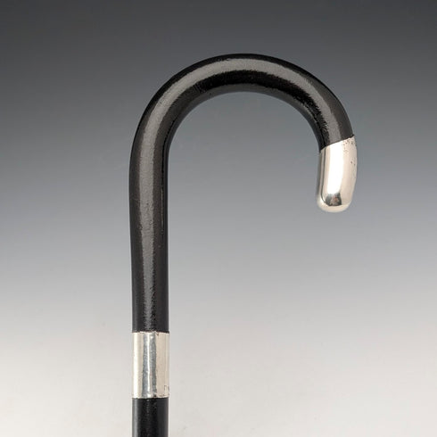 1920 年英國古董黑軸彎柄純銀裝飾手杖 84 厘米