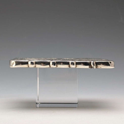 1863年 英国アンティーク フローラル彫刻 純銀製カードケース 57g Hillard&Thomason