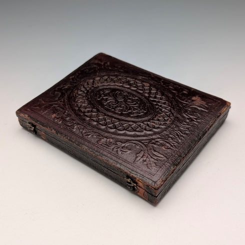 1901年 英国アンティーク フローラル彫刻 純銀製カードケース 75g ボックス入り Lines,Bunn&Mason