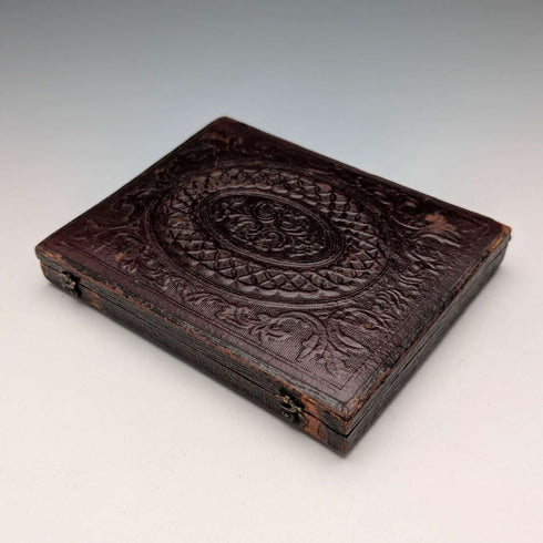 1901年 英国アンティーク フローラル彫刻 純銀製カードケース 75g ボックス入り Lines,Bunn&Mason