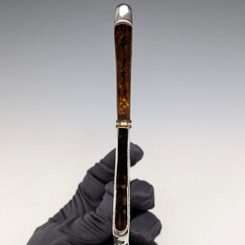 1901年 英国アンティーク フローラル彫刻 純銀製カードケース 75g ボックス入り Lines,Bunn&Mason