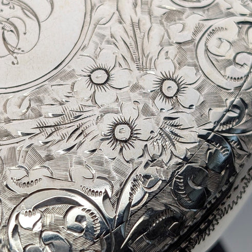 1912 British antique sterling silver pebble-shaped snuff box 85g John Rose Very good condition