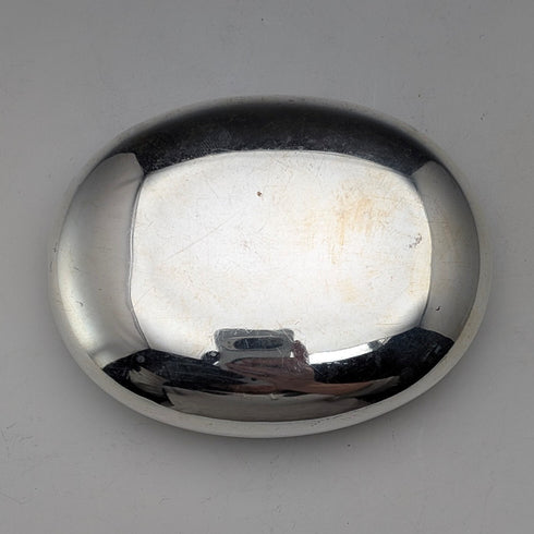 1912 British antique sterling silver pebble-shaped snuff box 85g John Rose Very good condition