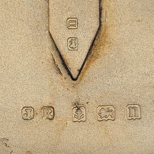 1912 British antique sterling silver pebble-shaped snuff box 85g John Rose Very good condition