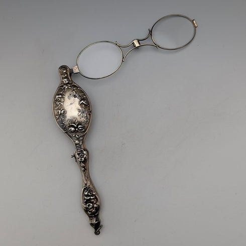 美國古董純銀鍍金細節裝飾便攜式折疊眼鏡 Ronniet