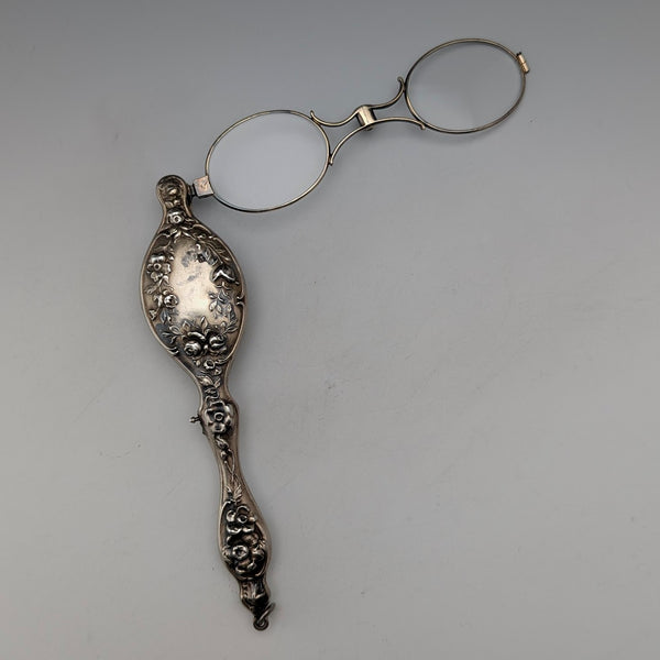 美國古董純銀鍍金細節裝飾便攜式折疊眼鏡 Ronniet