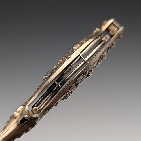 美國古董純銀鍍金細節裝飾便攜式折疊眼鏡 Ronniet