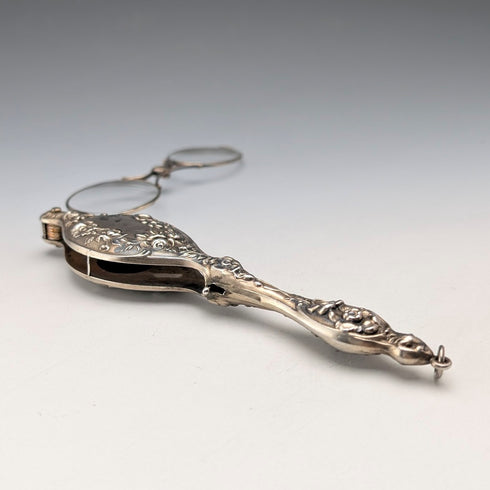 美國古董純銀鍍金細節裝飾便攜式折疊眼鏡 Ronniet