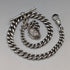 1909 British antique sterling silver Albert chain 50g basket fob