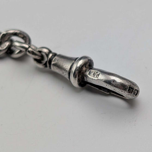 1909 British antique sterling silver Albert chain 50g basket fob