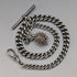 1912 British antique sterling silver Albert chain 50g hedgehog fob