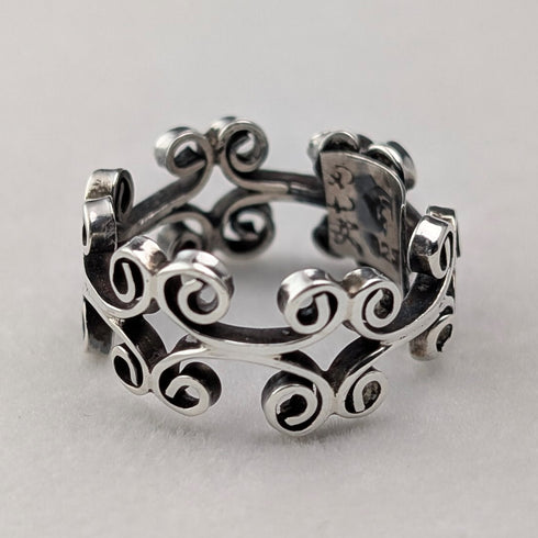 ヴィンテージ メキシコ製 純銀製リング(12-13号) 指輪