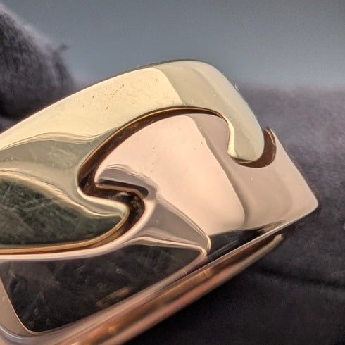 北歐 Georg Jensen 2 排融合 K18 金戒指 8.8 克(尺寸 9-10)戒指帶錶殼