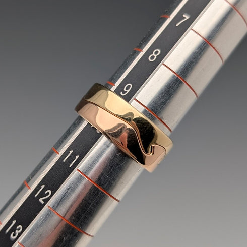 北歐 Georg Jensen 2 排融合 K18 金戒指 8.8 克(尺寸 9-10)戒指帶錶殼