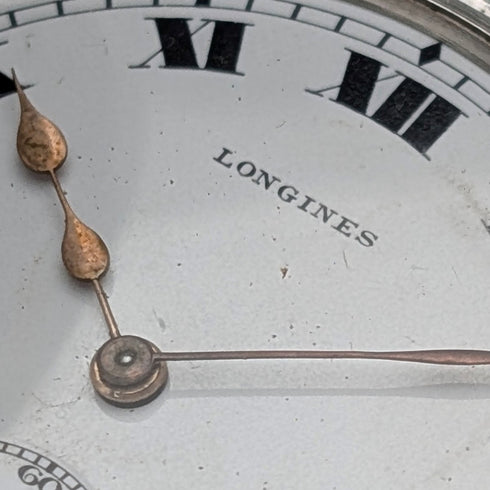1923年頃 アンティーク ロンジン 懐中時計 銀側ハーフハンターケース 動作良好