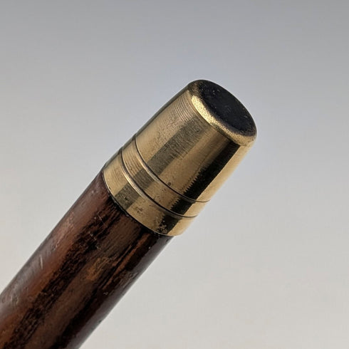 1934 年英國復古棕褐色軸彎柄純銀裝飾手杖 83 厘米