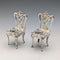 1975 British vintage sterling silver miniature pair of chairs, 21g, David Hollander & Son