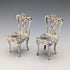 1975 British vintage sterling silver miniature pair of chairs, 21g, David Hollander & Son