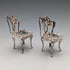1975 British vintage sterling silver miniature pair of chairs, 21g, David Hollander & Son