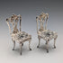 1975 British vintage sterling silver miniature pair of chairs, 21g, David Hollander & Son