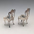 1975 British vintage sterling silver miniature pair of chairs, 21g, David Hollander & Son