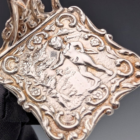 1975 British vintage sterling silver miniature pair of chairs, 21g, David Hollander & Son