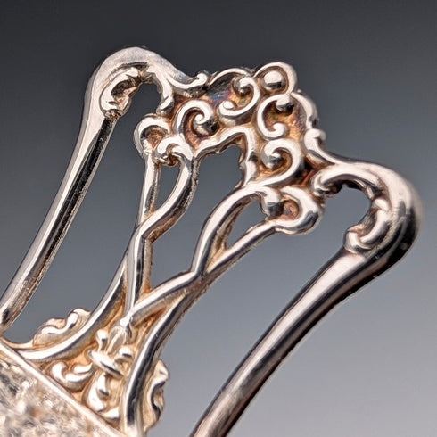 1975 British vintage sterling silver miniature pair of chairs, 21g, David Hollander & Son